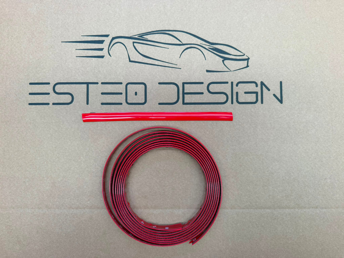 PROFILO ROSSO DECORATIVO PER AUTO 5 METRI LUNGHEZZA E 15MM DI LARGHEZZA
