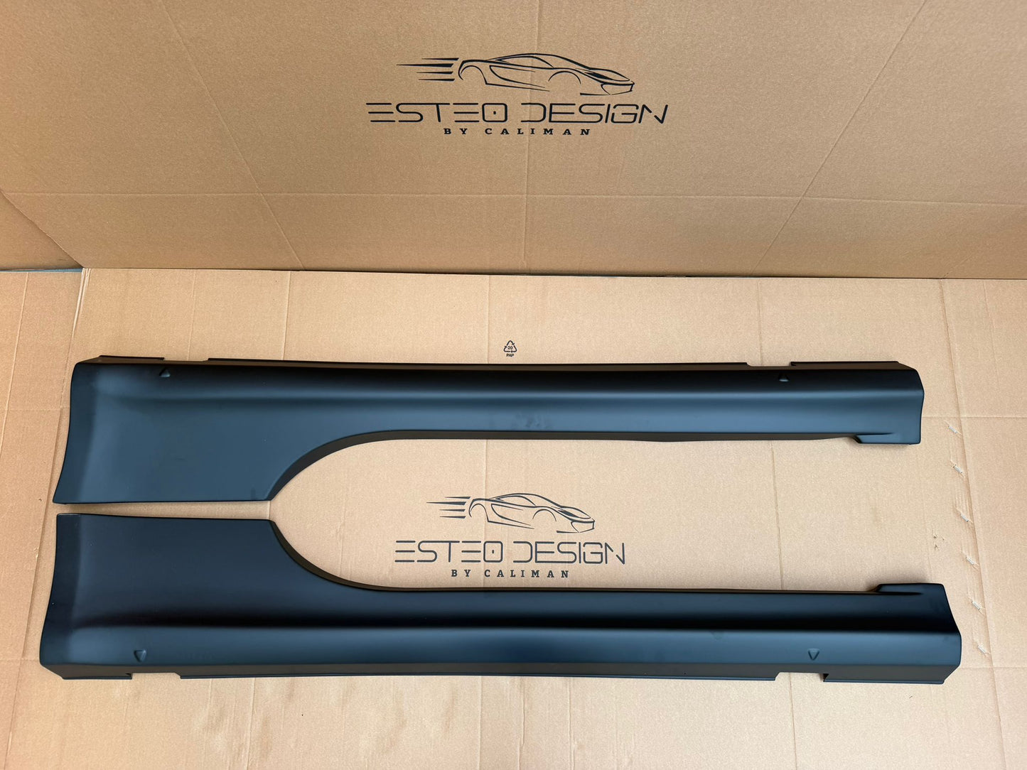 Coppia minigonne laterali ABS nero opaco per Fiat 500 Sport