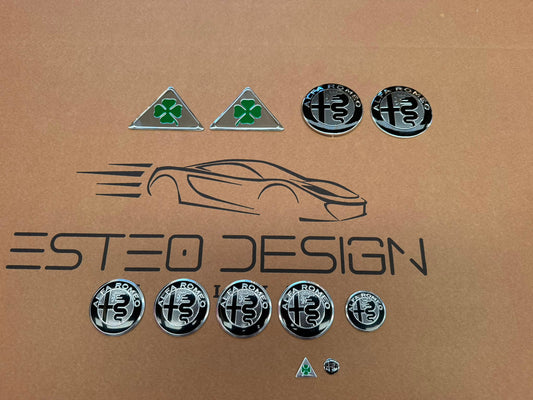 LOGHI/STEMMI ALFA ROMEO GTAm 11 PEZZI LOGHI RUOTE DIAMETRO 50 MM PER MITO,147