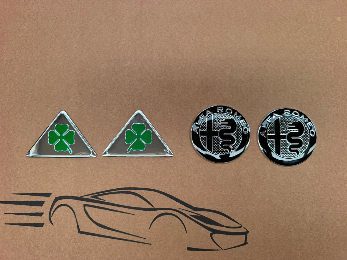 LOGHI/STEMMI ALFA ROMEO GTAm 11 PEZZI LOGHI RUOTE DIAMETRO 50 MM PER MITO,147