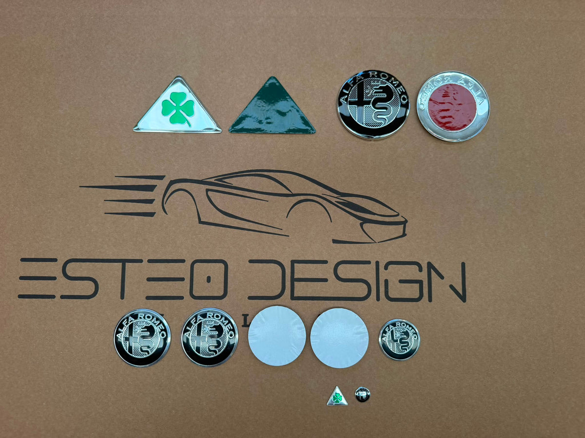 LOGHI/STEMMI ALFA ROMEO GTAm 11 PEZZI LOGHI RUOTE DIAMETRO 50 MM PER MITO,147