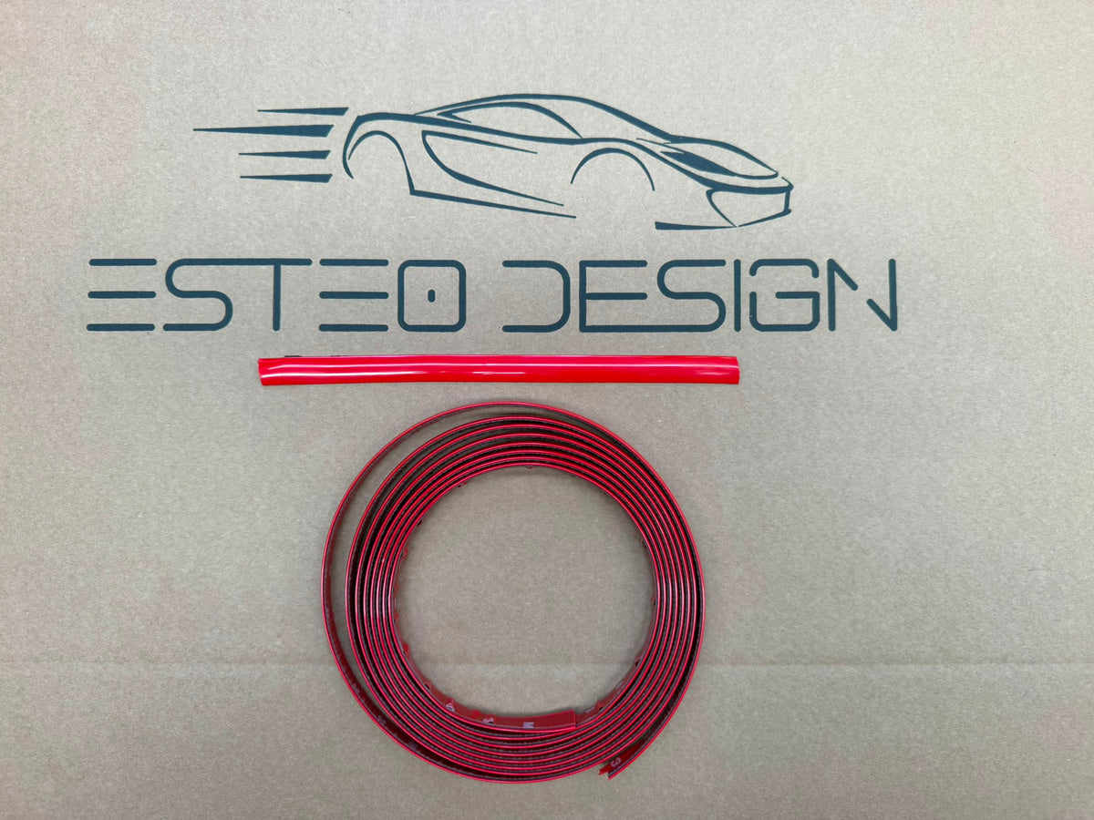 PROFILO ROSSO DECORATIVO PER AUTO  5 METRI LUNGHEZZA E 15MM DI LARGHEZZA