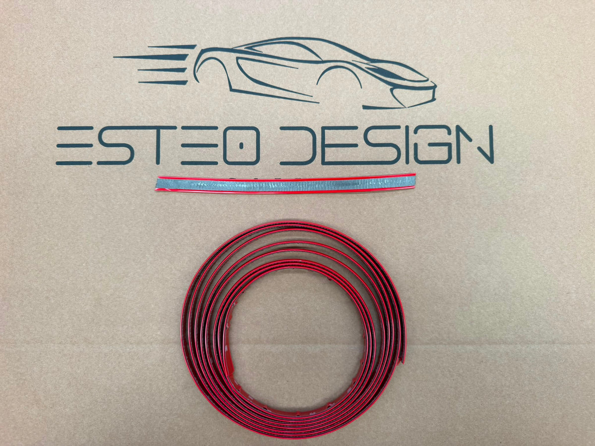 PROFILO ROSSO DECORATIVO PER AUTO  5 METRI LUNGHEZZA E 15MM DI LARGHEZZA