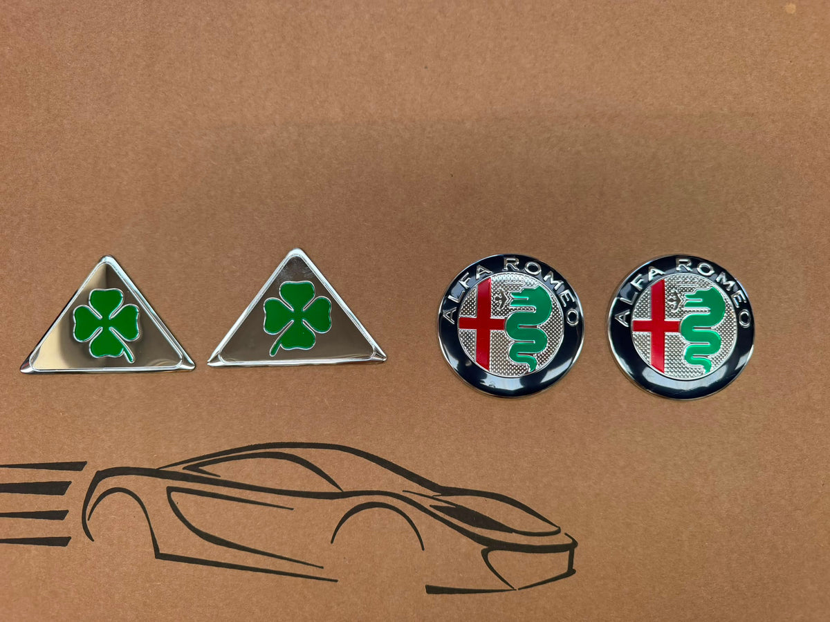 LOGHI/STEMMI ALFA ROMEO CLASSIC 11 PEZZI LOGHI RUOTE DIAMETRO 50 MM PER MITO,147