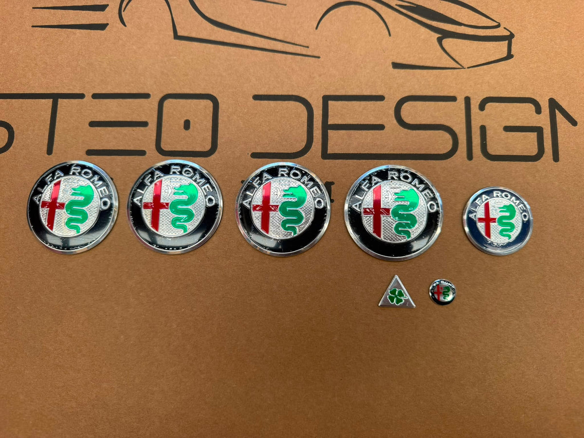 LOGHI/STEMMI ALFA ROMEO CLASSIC 11 PEZZI LOGHI RUOTE DIAMETRO 50 MM PER MITO,147