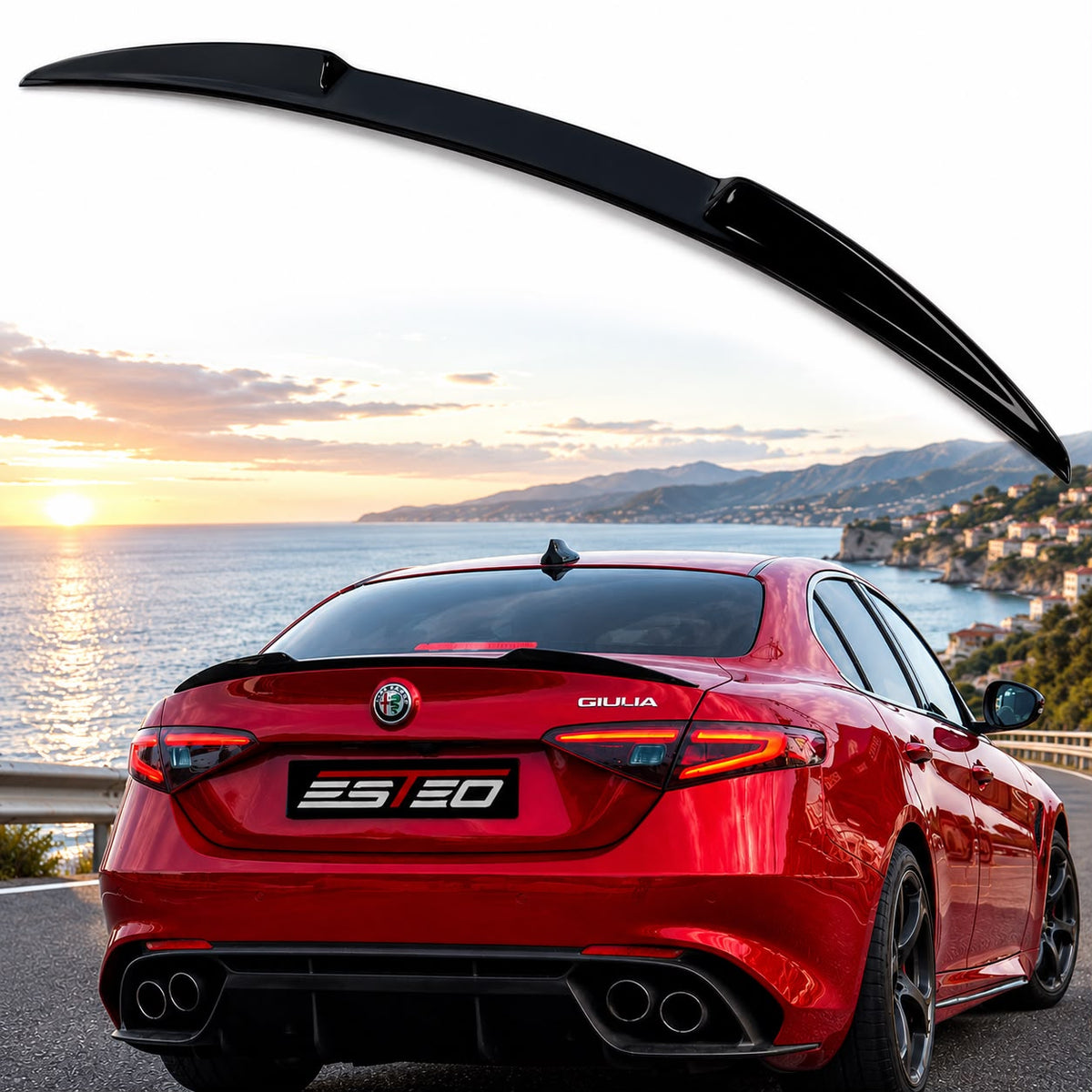 Spoiler Posteriore ABS Nero Lucido – Alfa Romeo Giulia – Stile Quadrifoglio