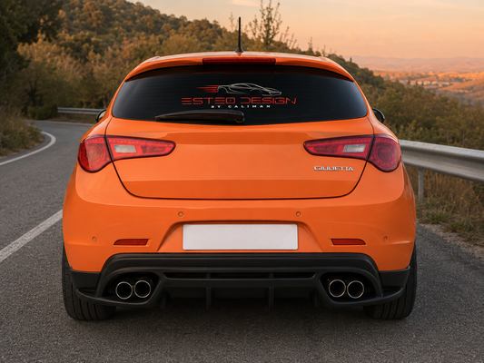 Diffusore posteriore Alfa Romeo Giulietta nero opaco con terminali doppi cromati