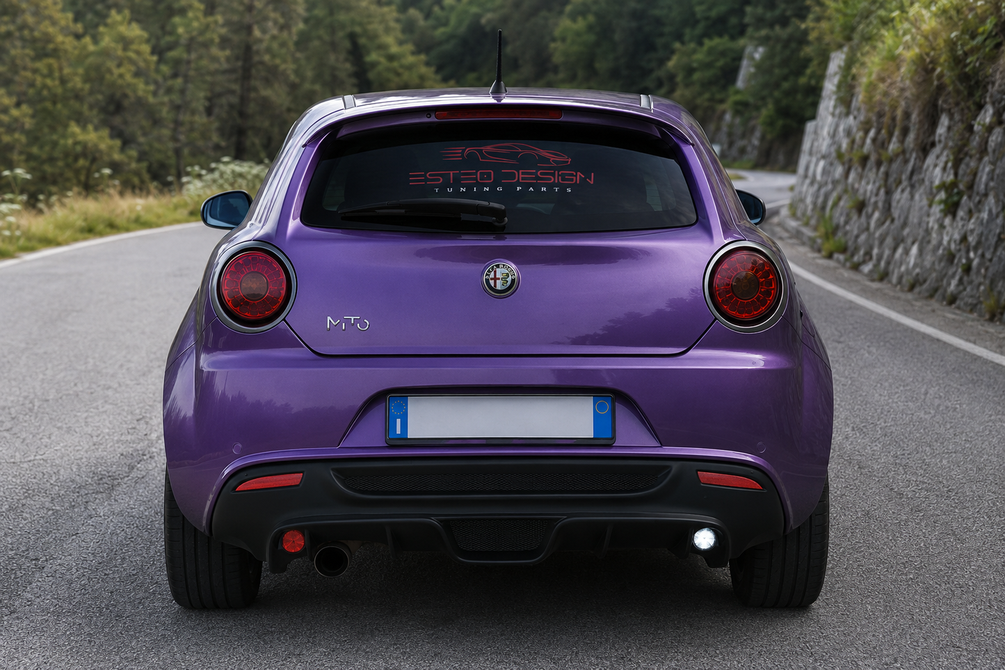 Diffusore sportivo posteriore per Alfa Romeo MiTo 2008-2018