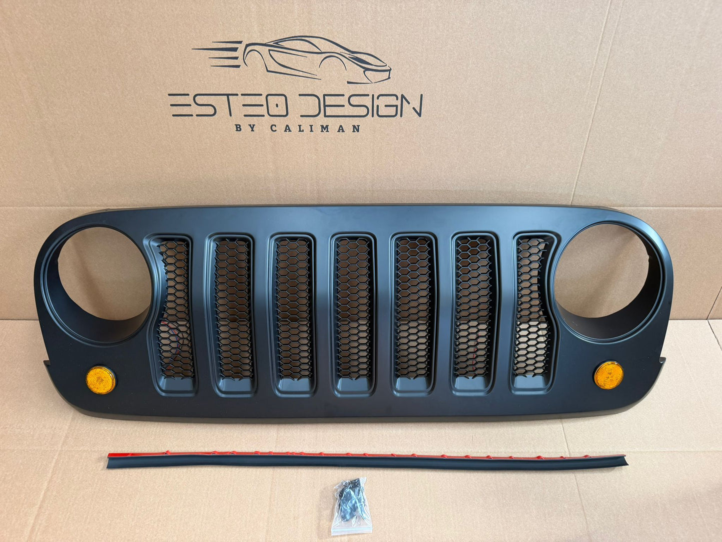 Mascherina anteriore Jeep Wrangler JK 2007-2018 stile JL con frecce LED