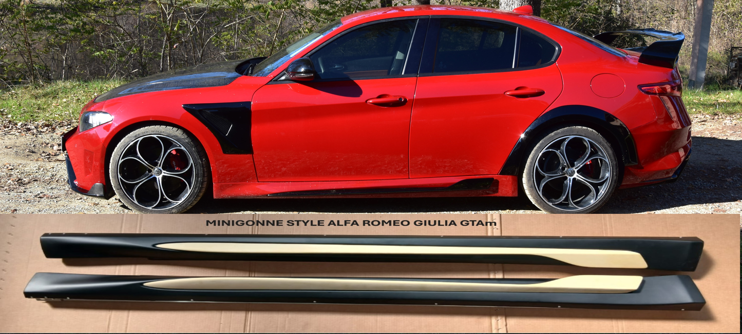 Minigonne laterali ABS e poliuretano Alfa Romeo Giulia replica GTAm