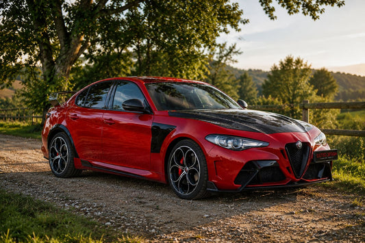 Paraurti anteriore Alfa Romeo Giulia stile GTAm montato sulla vettura